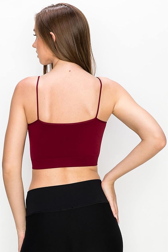 Kurve Women’s Crop Tank Top - Seamless Non-Padded Cami Bra Bandeau Yoga Workout UV Protective Fabric UPF 50+ Made in USA