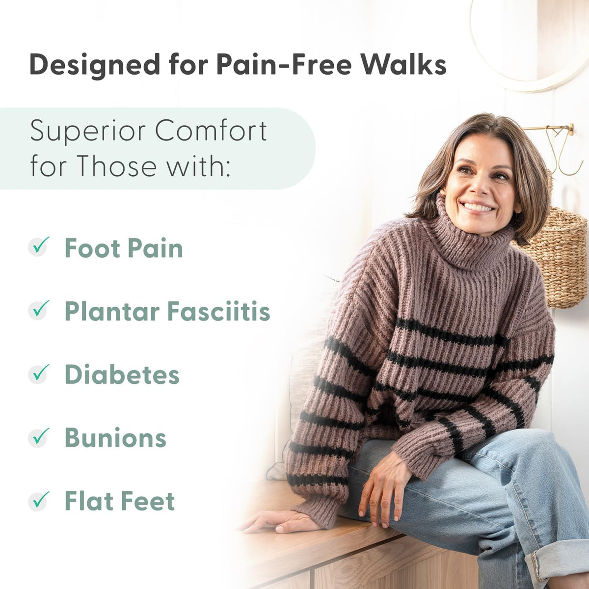 Orthofeet Women's Orthopedic Lorin Hands-Free Faux