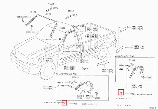 Rexka 10pcs Fender Liner Clips Screw Grommet Retainer Compatible with Toyota 90189-06214 Tacoma Tundra