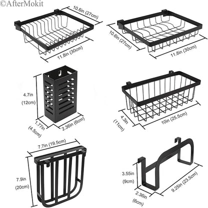 RV Kitchen Sink Rack Motorhome Over The Sink Dish Rack for 25 inch and Less Bowl Counter Space Dish Drying Rack for 27 inch and Up Cabinet Opening 26W x 21H x 13D Black Stainless Steel