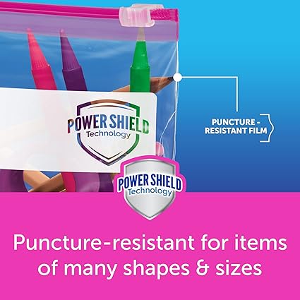 Ziploc Gallon Food Storage Slider Bags, Power Shield Technology for More Durability, 68 Count