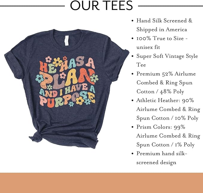Love in Faith | He Has a Plan | Christian T-Shirts for Women | Faith-Based Apparel | Christian Gifts