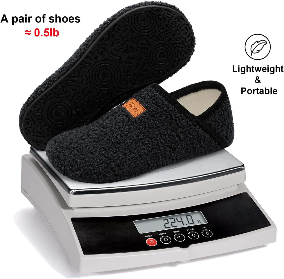 Womens Mens Slippers with Rubber Sole Soft-Lightweight House Slipper Socks Around House Shoes Non Slip Indoor/Outdoor