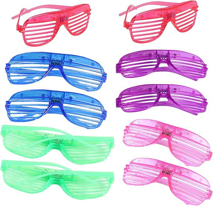 10Pcs/pack LED Shutter Glasses LED Glowing Sunglasses For Adults Teens Kids Party Birthday Decoration