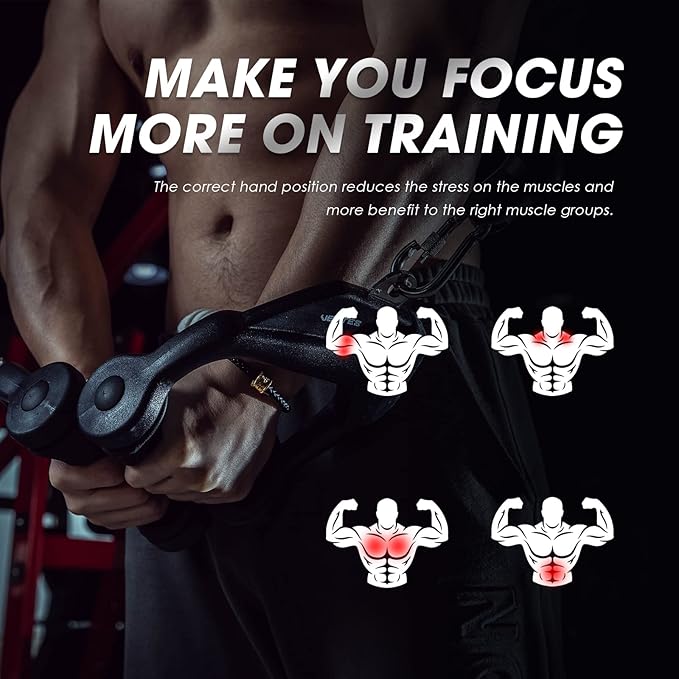 KKH Ergonomic Handle Cable Attachment, Gym LAT Handle for Gym, Non-Slip and Comfortable Grip, Home and Gym