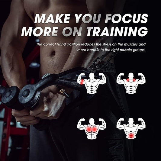 KKH Ergonomic Handle Cable Attachment, Gym LAT Handle for Gym, Non-Slip and Comfortable Grip, Home and Gym