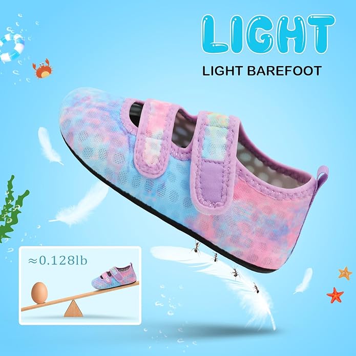 BARERUN Toddler Water Shoes Boys Girls Quick Dry Barefoot Aqua Shoes for Swim Pool Beach Non Slip Breathable Sandals Lightweight Summer House Slippers