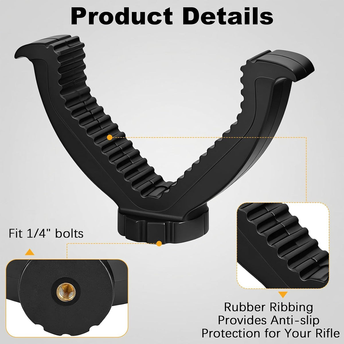 V Yoke Holder Shooting Rest, Tripod Shooting Portable V Yoke, Shooting Tripod Rifle Rest V Yoke Head for Outdoors Activities, Black
