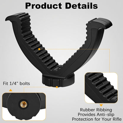 V Yoke Holder Shooting Rest, Tripod Shooting Portable V Yoke, Shooting Tripod Rifle Rest V Yoke Head for Outdoors Activities, Black
