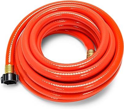 Camco Rhino 25Ft Clean-Out Camper & RV Black Water Hose - Features a Heavy-Duty PVC Design & Bright Orange Color - Clean-Out Camper Black Water, Grey Water or Tote Tanks - 5/8 Inside Diameter (22990)