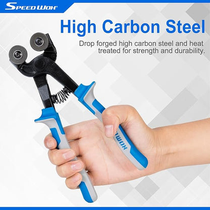 SPEEDWOX Glass Tile Nipper 8 Inches High Strength Tungsten Carbide Scoring Wheels for Quickly Cutting Porcelain Mosaic Ceramic Mirror Professional Glass Cutters Score Tile Working Tool Heavy Duty
