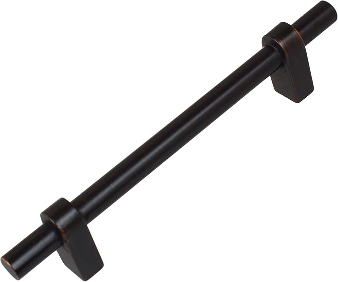 GlideRite Hardware 4148-S-MB-1 - Matte Black Solid Euro T-Bar Cabinet Pulls - 4-1/4" Center