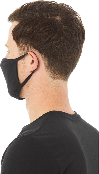 Bella + Canvas Reusable 2-Ply Cloth Face Masks, Black, M/L, Pack Of 11