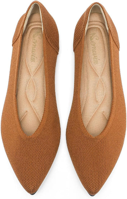 Women's Ballet Flats Comfortable Casual Dressy Shoes,Work Flats Office Shoes Pointed Toe Leopard Flats.