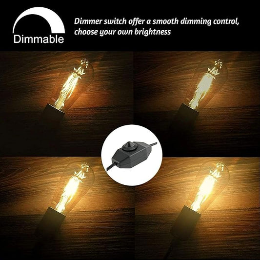 Pendant Light Kit with Dimmer Switch 15 Feet Hanging Lamp Cord Set Plug in Edison Light Bulb Socket Rope for E26 E27 DIY Swag Light Fixtures
