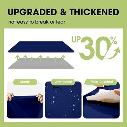 Pureegg Plastic Table Cloth Disposable 10 Pack, 54 x 108 Inch Table Cloths, Graduation Decorations Class of 2025, Graduation Party Tablecloths for Rectangle Tables, Leakproof  Sturdy, Navy Blue