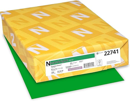 Neenah Paper 22741 Color Cardstock, 65lb, 8 12 x 11, Gamma Green, 250 Sheets