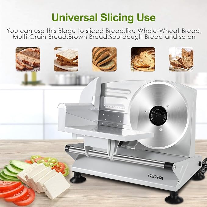 OSTBA 6.7 Inch Stainless Steel Meat Slicer Blade Replacement - Non-Serrated Blade for SL-517 Series Meat Slicer, Easy to Clean and Installg, Perfect for Slicing Bread, Vegetables, and Fruits