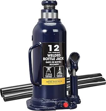 BIG RED AT91203UR Torin Welded Hydraulic Car Bottle Jack for Auto Repair and House Lift, 12 Ton (24,000 lb), Blue