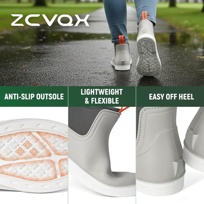 Women's Deck Boots Waterproof Ankle Rain Boots Outdoor Fishing Garden Boots for Women Anti-Slip Lightweight Comfortable Work Shoes