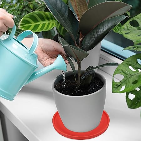 PATIKIL 6 Inch Round Ceramic Plant Saucer, Plant Saucer Tray Flower Planter Drip Tray for Indoors Outdoors Patio Balcony, Terracotta