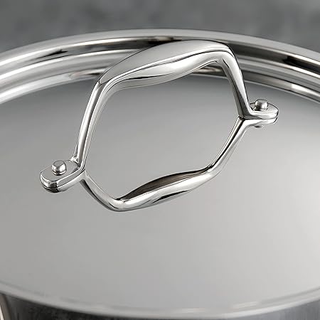 Tramontina Tri-Ply Clad Stainless Steel 2-Quart Sauce Pan with Lid, Induction-Ready, Dishwasher-Safe, NSF-Certified, Made in Brazil