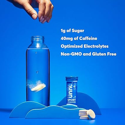 Nuun Sport  Caffeine: Electrolyte Tablets, Fresh Lime, 1 Tube (10 servings)