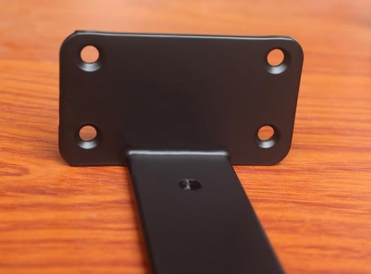 2 Pack - 8 inch Black Hidden L Shelf Bracket (15 Inch Thicked) Iron Floating Shelf Brackets Rustic Industrial Metal Brackets for Shelf Support