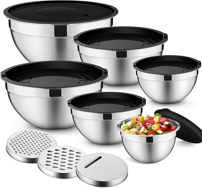 P&P CHEF 3 Grater Attachments for Prepping Storing, Black