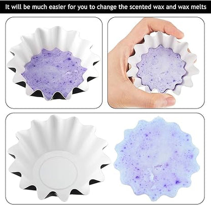 Boao Wax Melt Liners Reusable Wax Warmer Containers Leakproof Cups for Scented Candle, Paper Holders for Electric Pluggable Melter and Burner(Black,25 Pieces)