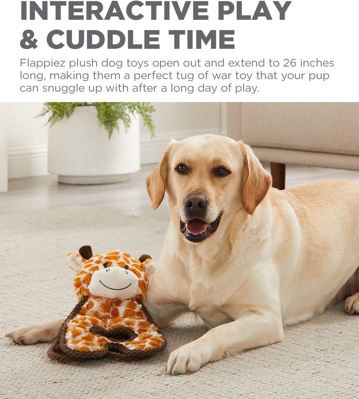 Outward Hound by Charming Pet Cuddle Tugs Giraffe Plush Squeaky Dog Toy