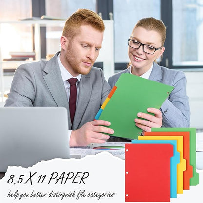 Harloon 250 Dividers Blank Writing on Binder Dividers 3 Hole Punch Dividers 1/5 Cut Tabs Heavyweight Letter Size Ring Binder Dividers 50 Sets for Project Class Presentation (Colorful)