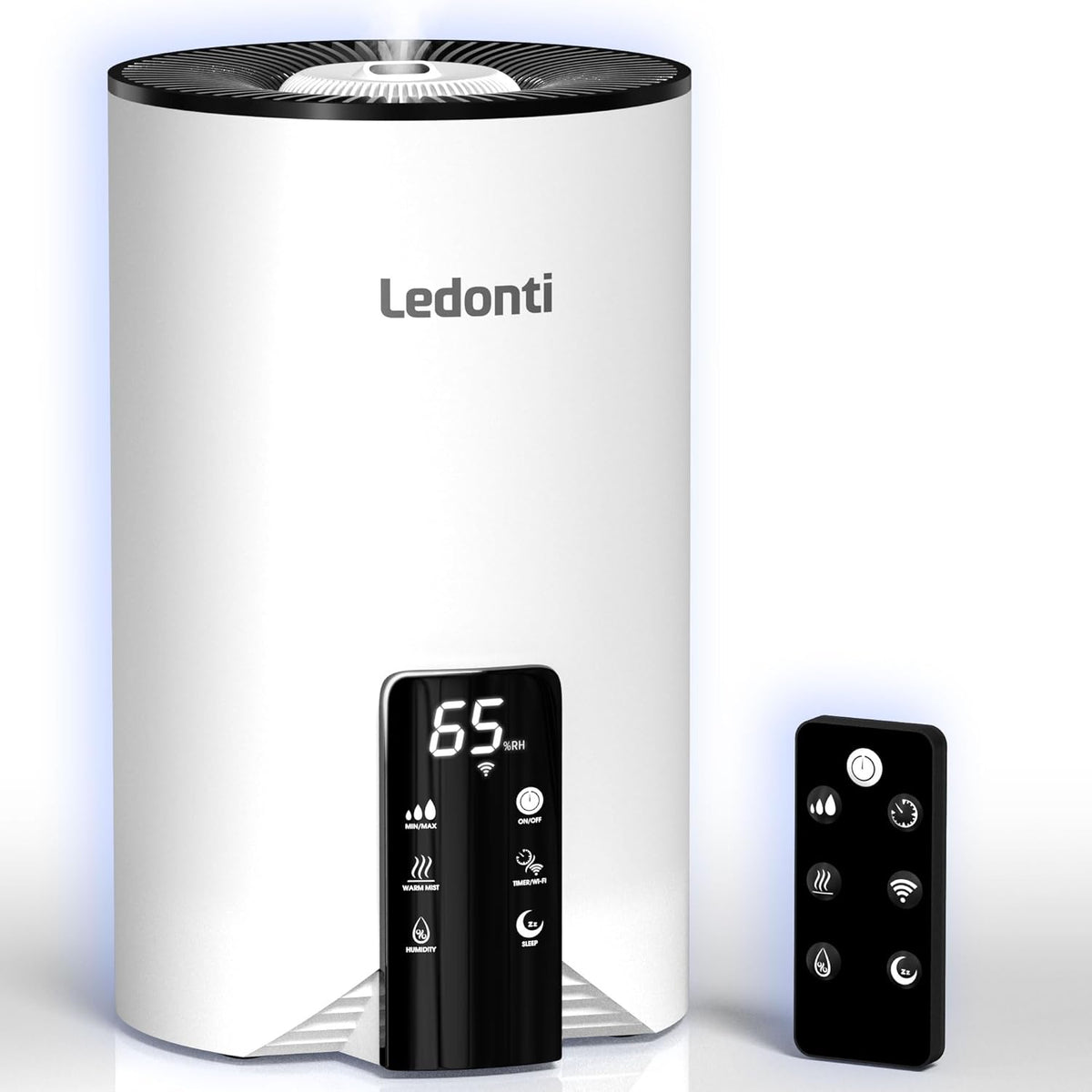 Ledonti Humidifiers for Bedroom Smart Control - Dual Mist Cool & Warm Mist Humidifier 4L Big Capacity Top Fill Water Tank, Quie Humidifier, for Large Rooms Home Living Office Baby - Ultrasonic Humidifier