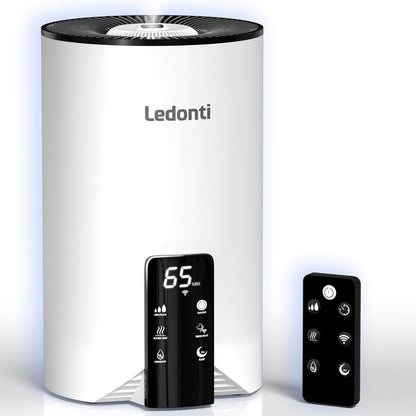 Ledonti Humidifiers for Bedroom Smart Control - Dual Mist Cool & Warm Mist Humidifier 4L Big Capacity Top Fill Water Tank, Quie Humidifier, for Large Rooms Home Living Office Baby - Ultrasonic Humidifier