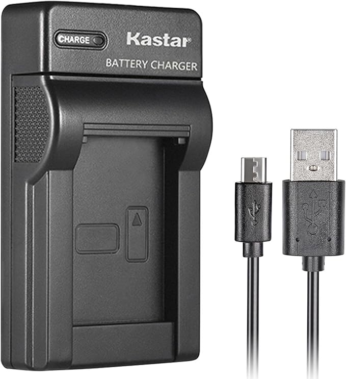Kastar Slim USB Charger for Sony Cybershot DSC-HX5V, DSC-HX9V, DSC-W30, DSC-W35, DSC-W50, DSC-W55, DSC-W70, DSC-W80, DSC-W290, DSC-H10, H20, H50, H55, H70, H90 Camera Battery More Cameras