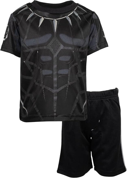 Marvel Avengers Captain America Iron Man Venom Hulk Cosplay Athletic T-Shirt and Shorts Outfit Set Toddler to Little Kid