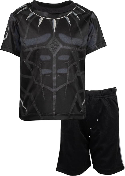 Marvel Avengers Captain America Iron Man Venom Hulk Cosplay Athletic T-Shirt and Shorts Outfit Set Toddler to Little Kid