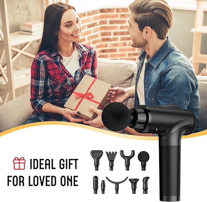 Massage Gun Deep Tissue, Handheld Electric Muscle Massager, High Intensity Percussion Massage Device for Pain Relief with 9 Attachments & 30 Speed(Black