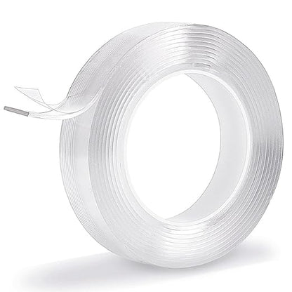Heavy Duty Double Sided Mounting Tape, 1" x 120", Traceless and Removable Nano Adhesive Tape for Outdoor and Indoor, Strong Stick Clear Two Sided Gel Grip Tape (10 FT)