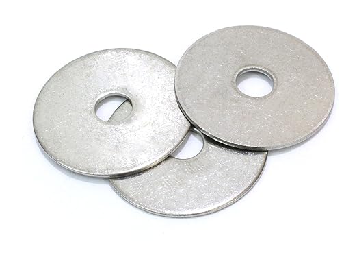 516" x 1-12" Stainless Fender Washer, (100 Pack), 18-8 (304) Stainless Steel Flat Washer, 0.344" ID x 1.5" OD x 0.050" Thick, Plain Finish Metal Washer by Bolt Dropper
