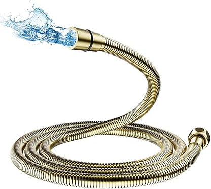 AULEEND,59 inch,encrypted shower hose 304 stainless steel metal - Extra long shower hose -(Universal Connection G 12" x 12")(Brushed Gold)