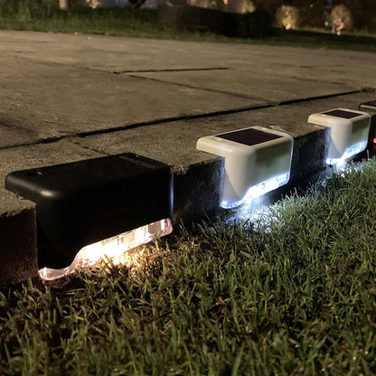 LightOutdoor, 16/pcs LED Solar Lamp Path Stair Outdoor Waterproof Wall Light Garden Landscape Step Stair Deck Lights Balcony Fence Lights