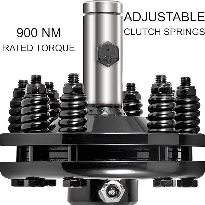 1 3/8" Smooth Round Ends PTO Friction Clutch For Tractor, Carburized Steel Adjustable Rotary Black Brush Hog Slip Clutch