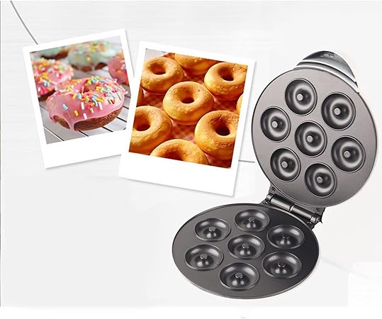 HEEPDD Mini Donut Maker, 7 Doughnuts Electric Donut Maker Machine with Non-stick for Breakfast Snacks Desserts