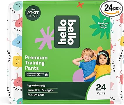 Hello Bello Training Pants 2T-3T, All About Feelings Design, 24ct Jumbo Pack