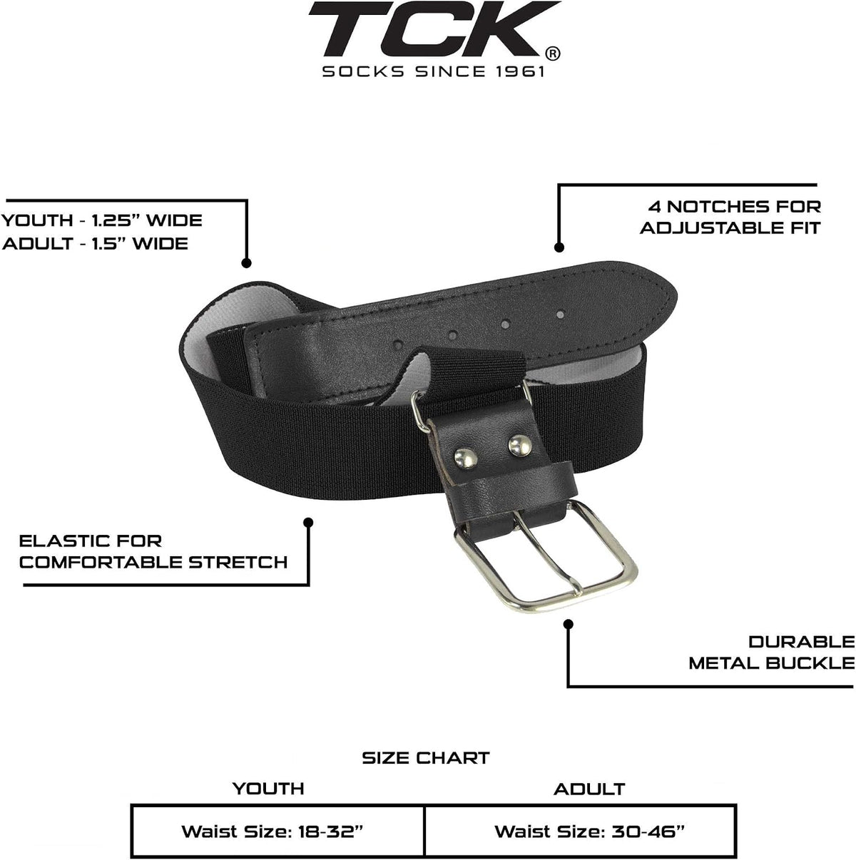 TCK Softball Baseball Belt Youth and Adult Sizes