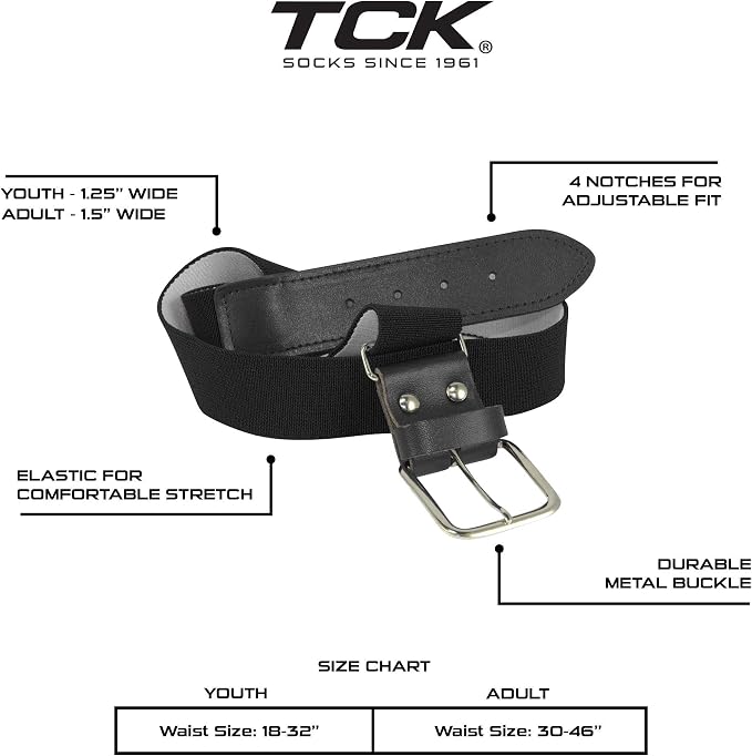 TCK Softball Baseball Belt Youth and Adult Sizes