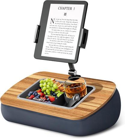 ERGONOV Tablet Pillow Stand for Lap Use, Snack Bowl, Ideal for Hands-Free Reading and Relaxation on Bed,Couch,Recliner,Gray