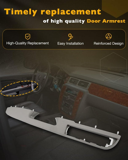 926-740 Front Left Driver Side Armrest Repair Kit Fit for Chevy Silverado Suburban Tahoe Avalanche for GMC Sierra Yukon 2010-2014 Door Panel with Release Handle Above Armrest 27Inch-Gray-GM# 84127281