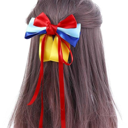 2PCS Hair Ribbon, Hair Clips Barrettes, Bow Hair Clips, Hair bows Clips Bowknot with Long Tail, Princess Hair Bows Claw Clip, Princess Satin Ribbon